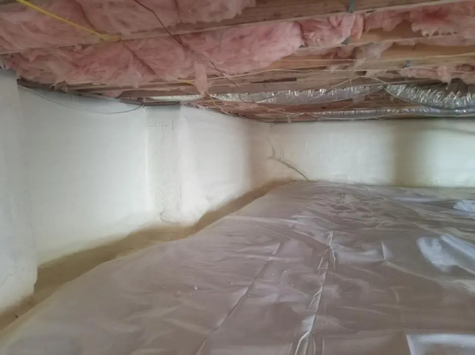 Crawl space encapsulation with closed-cell spray foam for Flat Roof Repair in Crozet